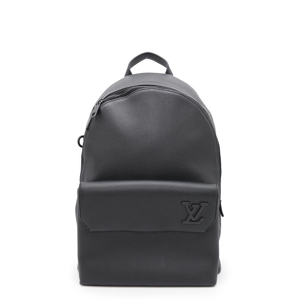 Louis Vuitton Takeoff Backpack Rucksack Daypack Grain Leather Bag Black